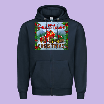 Small Town Christmas Mousepad Zipper Hoodie Designed By Bundleandbundleshop