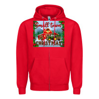 Red small town christmas mousepad Zipper Hoodie - BundleAndBundleShop