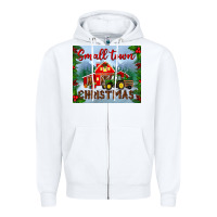 White small town christmas mousepad Zipper Hoodie - BundleAndBundleShop