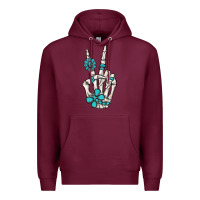 Burgundy turquoise gemstone skeleton hand Premium Hoodie - MaliasSmallBusiness