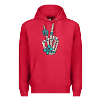 Cardinal turquoise gemstone skeleton hand Premium Hoodie - MaliasSmallBusiness
