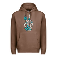 Chestnut turquoise gemstone skeleton hand Premium Hoodie - MaliasSmallBusiness