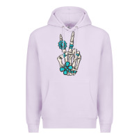 Lilac turquoise gemstone skeleton hand Premium Hoodie - MaliasSmallBusiness