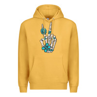 Mustard turquoise gemstone skeleton hand Premium Hoodie - MaliasSmallBusiness