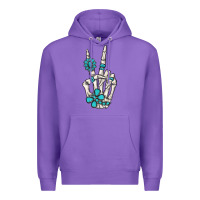 Turquoise Gemstone Skeleton Hand Premium Hoodie | Teevron
