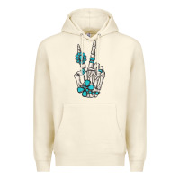 Sandshell turquoise gemstone skeleton hand Premium Hoodie - MaliasSmallBusiness