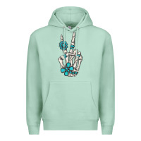 Seafoam turquoise gemstone skeleton hand Premium Hoodie - MaliasSmallBusiness