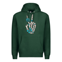 Sports Green turquoise gemstone skeleton hand Premium Hoodie - MaliasSmallBusiness