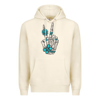 Tofu turquoise gemstone skeleton hand Premium Hoodie - MaliasSmallBusiness