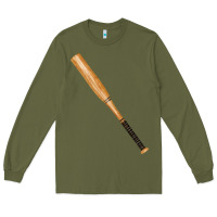 Army Green wooden softball bat Long Sleeve Tee - FaDigitalArtStudio