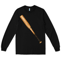 Black wooden softball bat Long Sleeve Tee - FaDigitalArtStudio