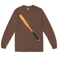 Chestnut wooden softball bat Long Sleeve Tee - FaDigitalArtStudio