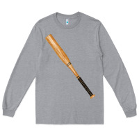Heather Grey wooden softball bat Long Sleeve Tee - FaDigitalArtStudio