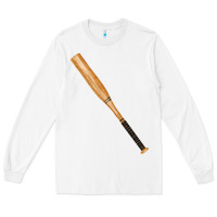 White wooden softball bat Long Sleeve Tee - FaDigitalArtStudio
