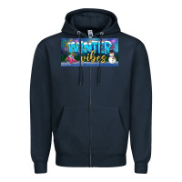 Navy winter vibes license plate Zipper Hoodie - BundleAndBundleShop