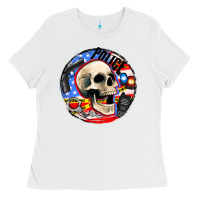 White police skull and police equipment Ladies Tee - AdoDesignShop