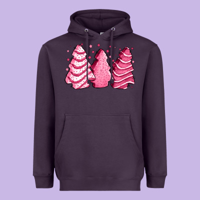 Pink Christmas Cakes Heavyweight Hoodie Designed By Jasminsmagicworld