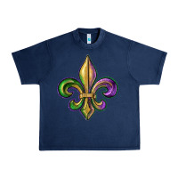 Navy fleur de lis Urban Heavy Tee - RanaPortraitStore