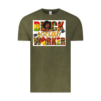 Vintage Olive black social worker Vintage Tee - texasbilliewilder