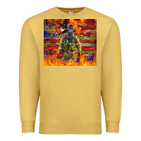 Antique Gold Western Firefighter With American Premium Sweatshirt - LillyAllenDesigns