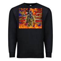 Black Western Firefighter With American Premium Sweatshirt - LillyAllenDesigns