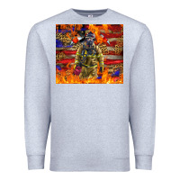 Heather Grey Western Firefighter With American Premium Sweatshirt - LillyAllenDesigns