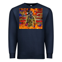Navy Western Firefighter With American Premium Sweatshirt - LillyAllenDesigns