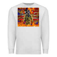 Oatmeal Heather Western Firefighter With American Premium Sweatshirt - LillyAllenDesigns