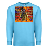 Ocean Blue Western Firefighter With American Premium Sweatshirt - LillyAllenDesigns