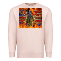 Pale Pink Western Firefighter With American Premium Sweatshirt - LillyAllenDesigns
