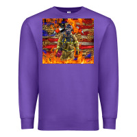 Purple Western Firefighter With American Premium Sweatshirt - LillyAllenDesigns