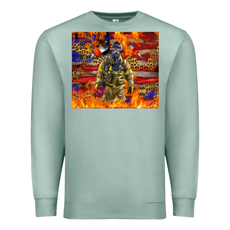 Western Firefighter With American Premium Sweatshirt by LillyAllenDesigns | Teevron