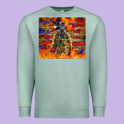 Western Firefighter With American Premium Sweatshirt Designed By Lillyallendesigns
