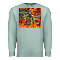 Seafoam Western Firefighter With American Premium Sweatshirt - LillyAllenDesigns