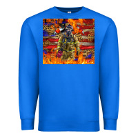 True Royal Western Firefighter With American Premium Sweatshirt - LillyAllenDesigns