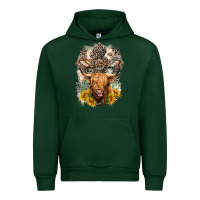 Forest Green Western Heifer Cow with crosses Urban Hoodie - LillyAllenDesigns