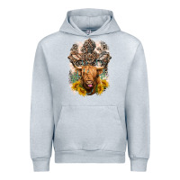 Heather Grey Western Heifer Cow with crosses Urban Hoodie - LillyAllenDesigns