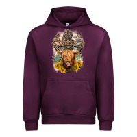 Mauve Wine Western Heifer Cow with crosses Urban Hoodie - LillyAllenDesigns