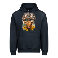 Navy Western Heifer Cow with crosses Urban Hoodie - LillyAllenDesigns