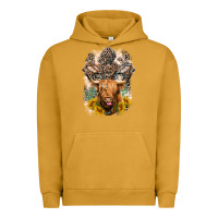 Pigment Peanut Butter Western Heifer Cow with crosses Urban Hoodie - LillyAllenDesigns