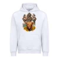 White Western Heifer Cow with crosses Urban Hoodie - LillyAllenDesigns