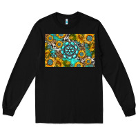 Black western turquoise and sunflowers skinny metal can holder Long Sleeve Tee - HRA Design Shop