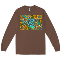Chestnut western turquoise and sunflowers skinny metal can holder Long Sleeve Tee - HRA Design Shop