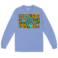 Colony Blue western turquoise and sunflowers skinny metal can holder Long Sleeve Tee - HRA Design Shop