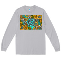 Moon Dust western turquoise and sunflowers skinny metal can holder Long Sleeve Tee - HRA Design Shop