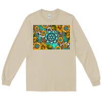 Mushroom western turquoise and sunflowers skinny metal can holder Long Sleeve Tee - HRA Design Shop