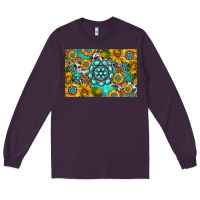 Plum western turquoise and sunflowers skinny metal can holder Long Sleeve Tee - HRA Design Shop