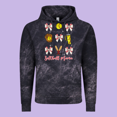 Softball Coquette Bow Vintage Hoodie Designed By Jahusdesignshop