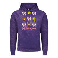 Cloud Purple softball coquette bow Vintage Hoodie - JahusDesignShop