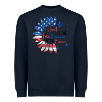 Navy land of the free because of the brave Heavyweight Sweatshirt - MaliasSmallBusiness